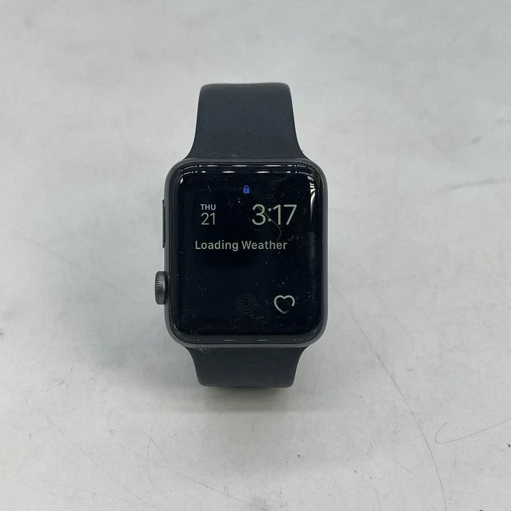 Apple Watch Series 3 38mm Black Aluminum Case Black Band Parts Repair